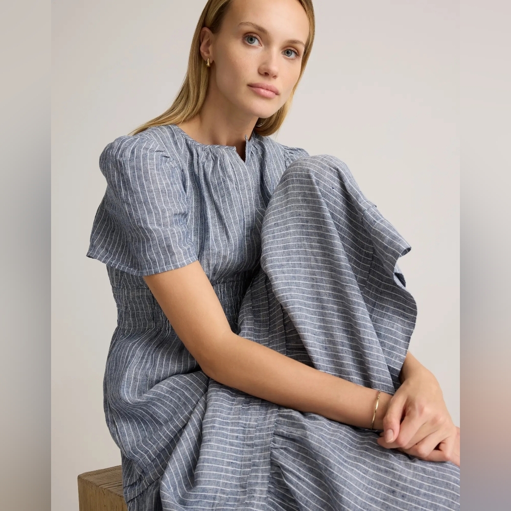 Quince Blue Striped Maxi Dress - Picture 3 of 15